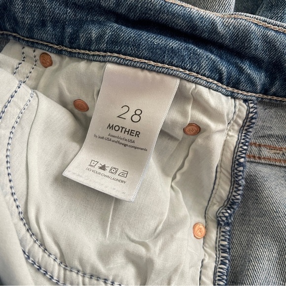 Mother Denim The Pixie Tomcat Crop Not Cut & Pasted Jeans Distressed Button Fly - Picture 8 of 8